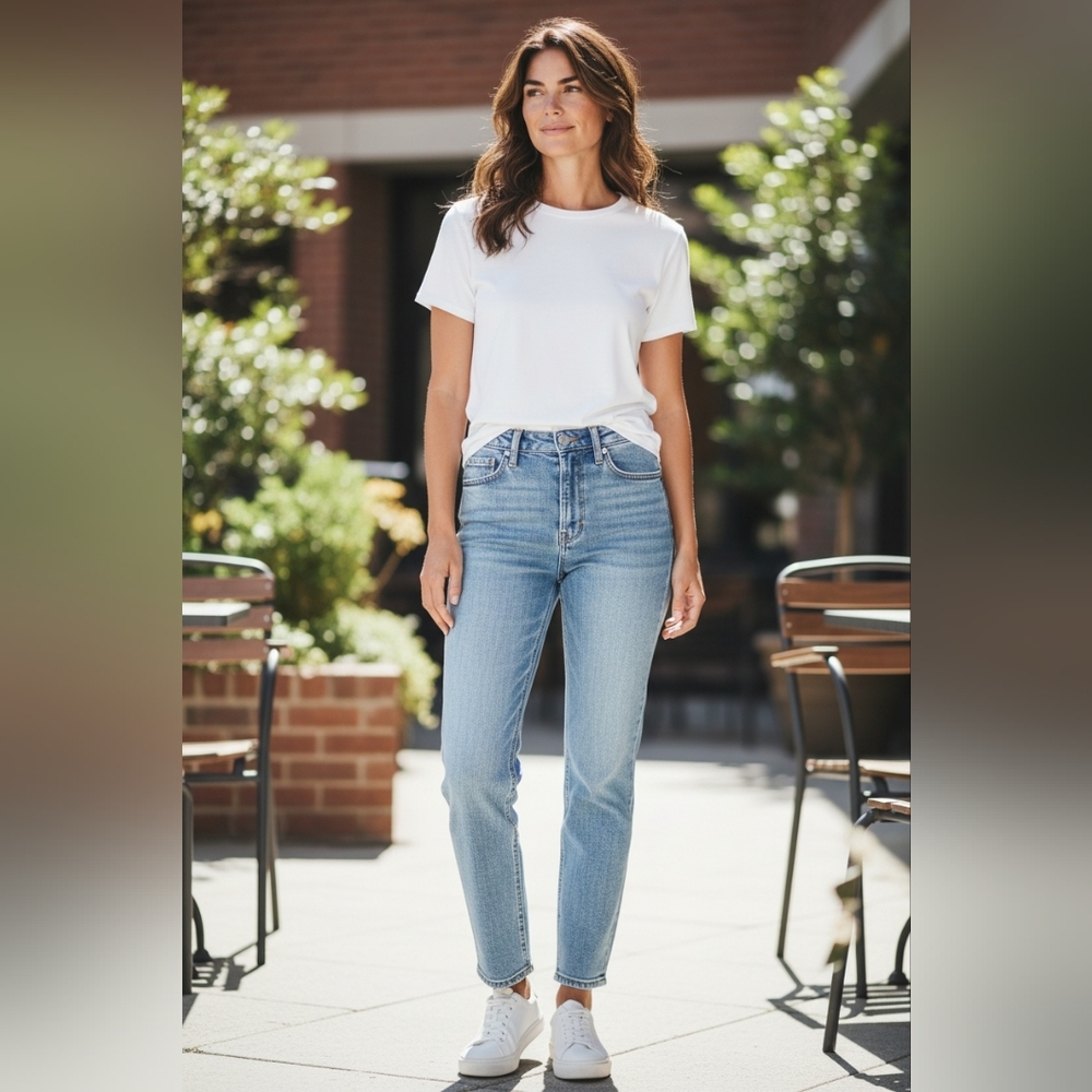 Pistola Lennon High Rise Boot Jeans Denim Light Washed Blue Soft Cotton Crop